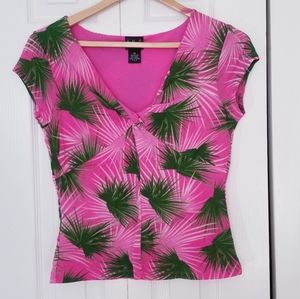 Miami hot pink mesh 90's spring break tee